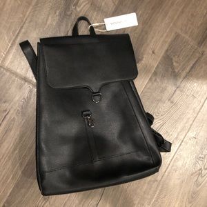 Brand new black vegan leather backpack